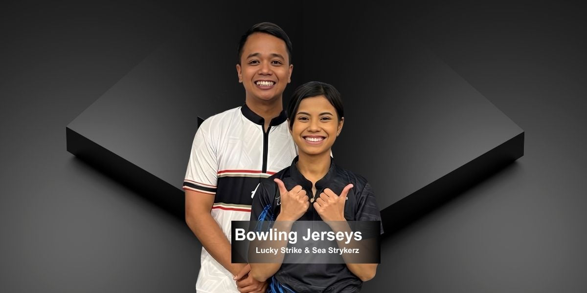 two bowling players wearing custom LEAM bowling jerseys in singapore