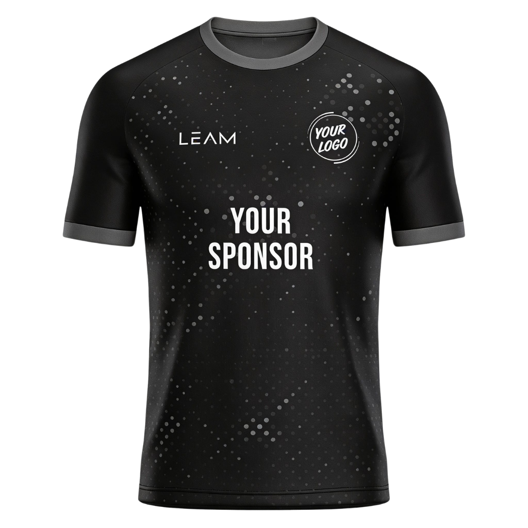 Custom black with a subtle speckled pattern football jersey 