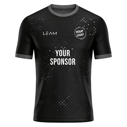 Custom black with a subtle speckled pattern football jersey 