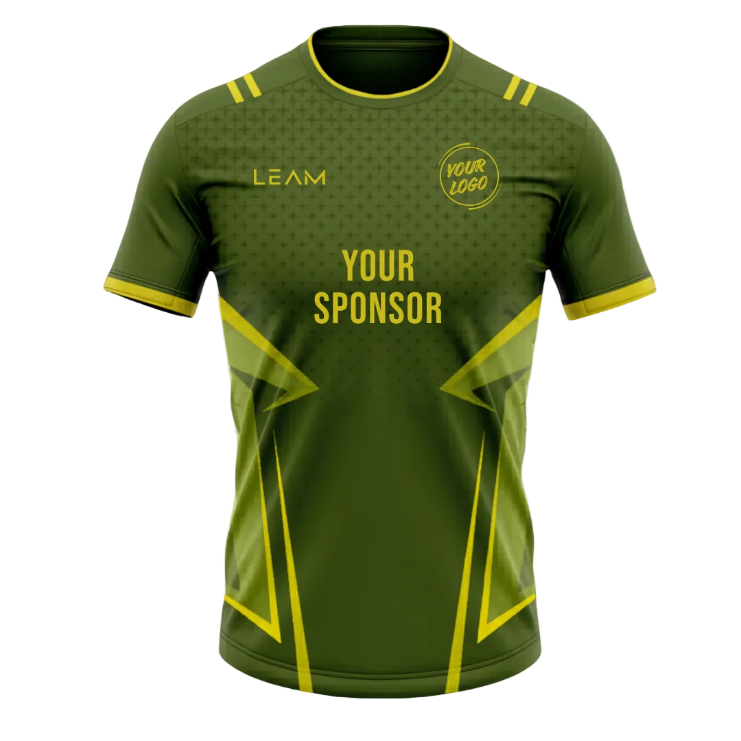 Custom green with yellow accents football jersey