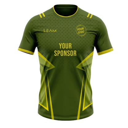 Custom green with yellow accents football jersey