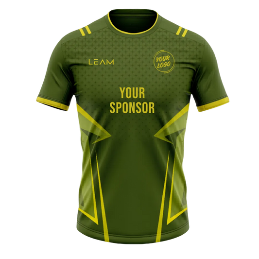 Custom green with yellow accents football jersey