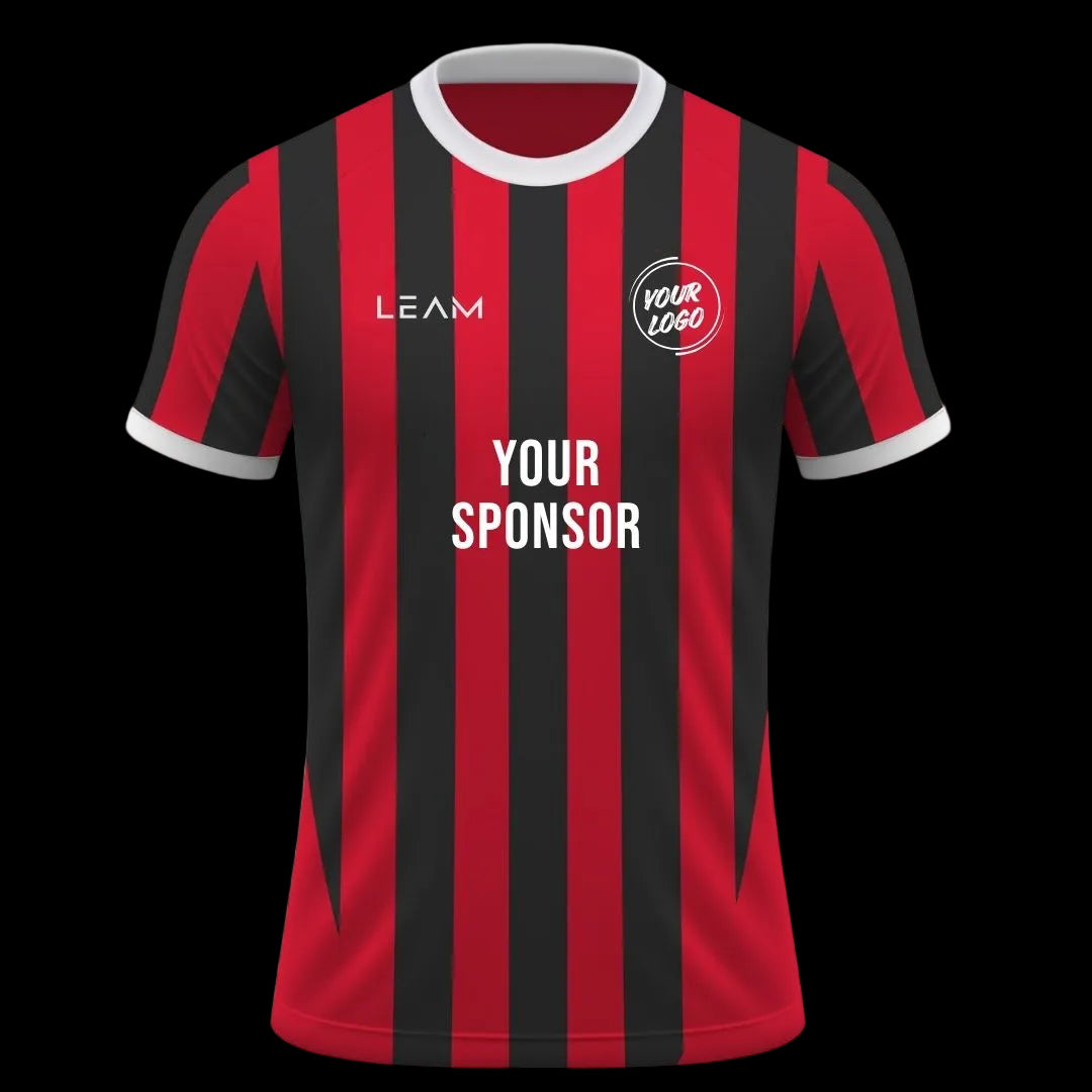 Custom red and black stripes football jersey 