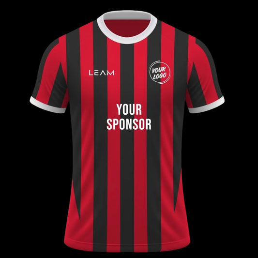 Custom red and black stripes football jersey 