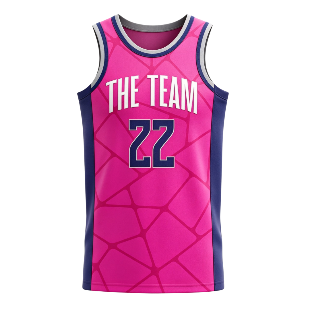 Custom pink and purple basketball singlet