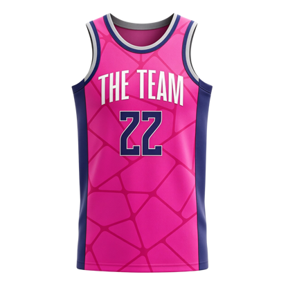 Custom pink and purple basketball singlet