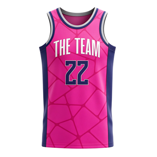 Custom pink and purple basketball singlet