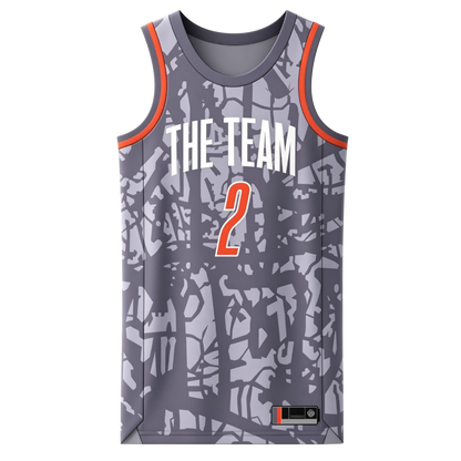 Custom purple abstract tree pattern basketball singlet