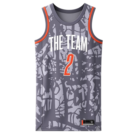 Custom purple abstract tree pattern basketball singlet